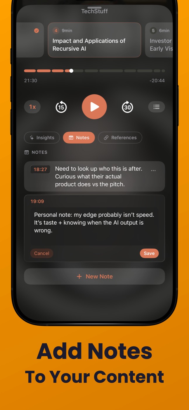 Add timestamped notes to any content