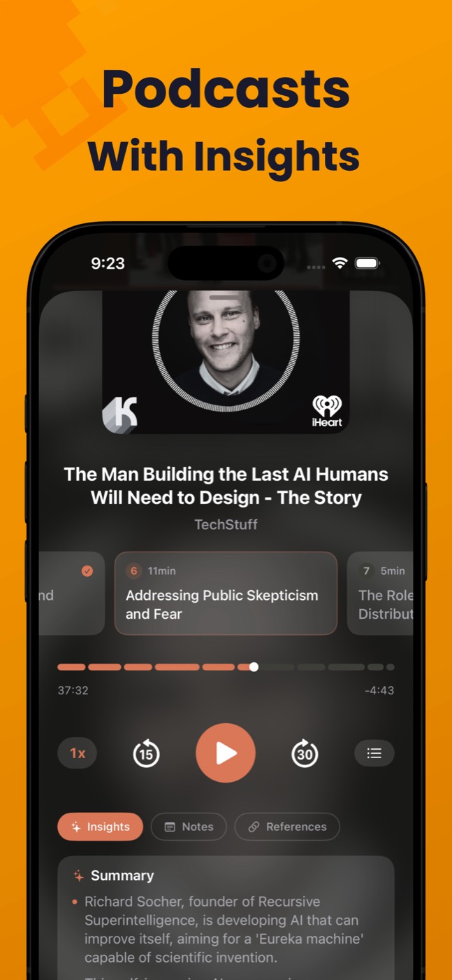 Podcast player with AI insights